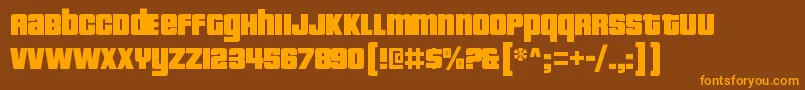 PricedownblRegular Font – Orange Fonts on Brown Background