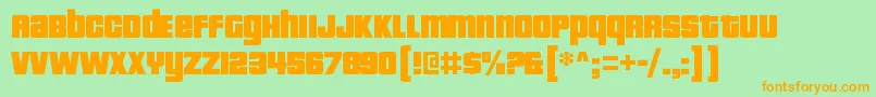 PricedownblRegular Font – Orange Fonts on Green Background