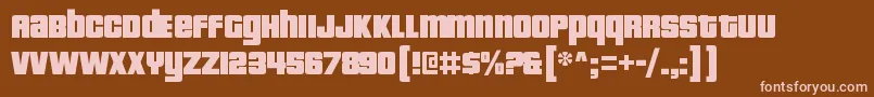 PricedownblRegular Font – Pink Fonts on Brown Background
