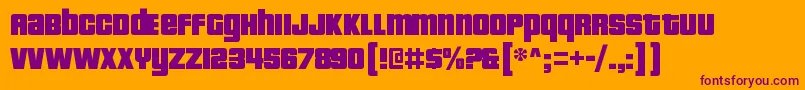 PricedownblRegular Font – Purple Fonts on Orange Background