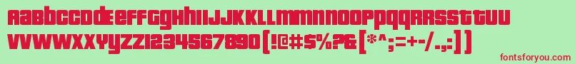 PricedownblRegular Font – Red Fonts on Green Background