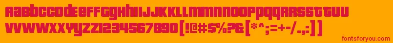 PricedownblRegular Font – Red Fonts on Orange Background