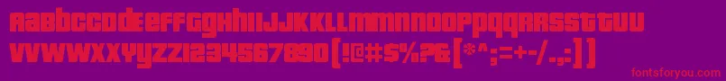 PricedownblRegular Font – Red Fonts on Purple Background