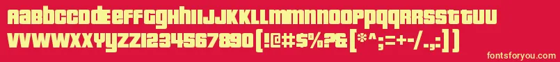 PricedownblRegular Font – Yellow Fonts on Red Background
