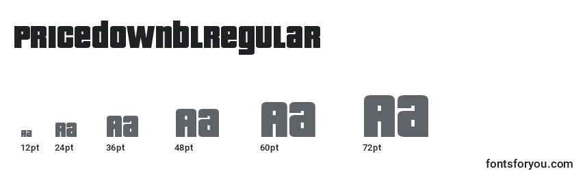 PricedownblRegular Font Sizes