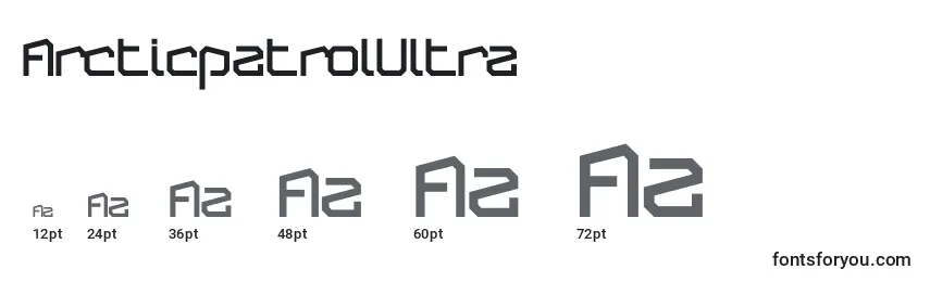 Размеры шрифта ArcticpatrolUltra
