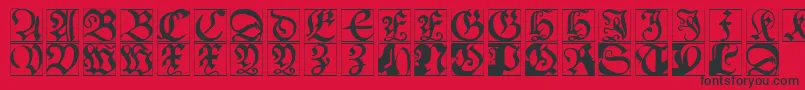 Schoenspergercaps Font – Black Fonts on Red Background