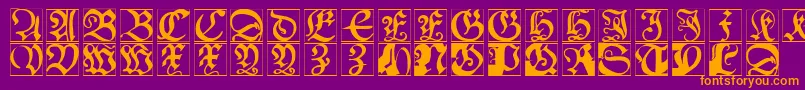 Schoenspergercaps Font – Orange Fonts on Purple Background