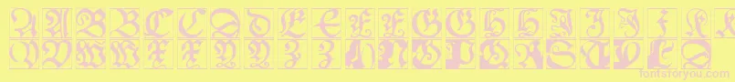 Schoenspergercaps Font – Pink Fonts on Yellow Background