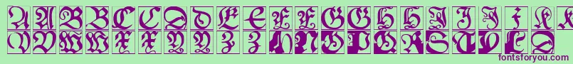 Schoenspergercaps Font – Purple Fonts on Green Background