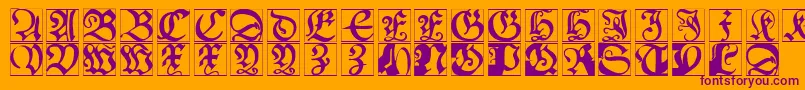 Schoenspergercaps Font – Purple Fonts on Orange Background