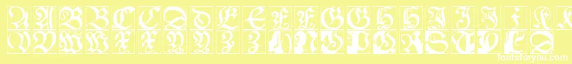 Schoenspergercaps Font – White Fonts on Yellow Background