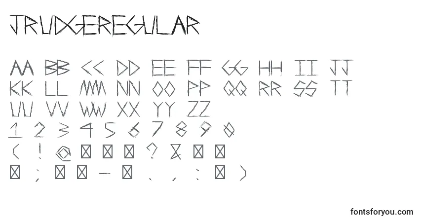 Fuente JrudgeRegular - alfabeto, números, caracteres especiales