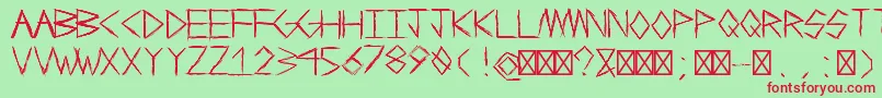 JrudgeRegular Font – Red Fonts on Green Background