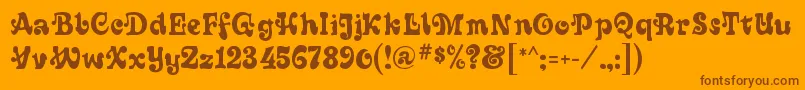 Шрифт SixtiesRegular – коричневые шрифты на оранжевом фоне