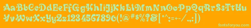 SixtiesRegular Font – Green Fonts on Orange Background