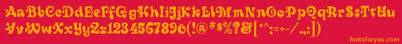 SixtiesRegular Font – Orange Fonts on Red Background