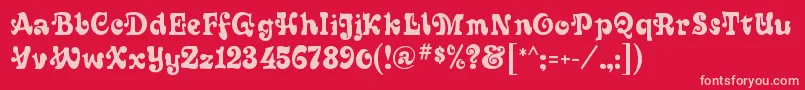 SixtiesRegular Font – Pink Fonts on Red Background