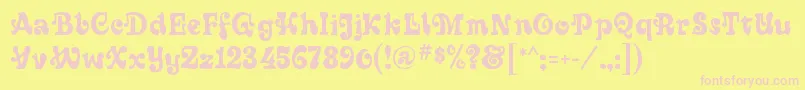 SixtiesRegular Font – Pink Fonts on Yellow Background