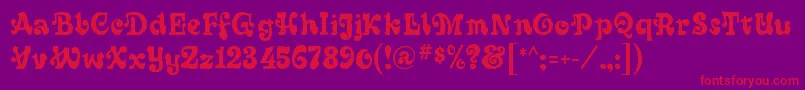 SixtiesRegular-Schriftart – Rote Schriften auf violettem Hintergrund