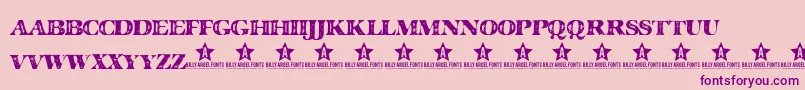 Police Major – polices violettes sur fond rose