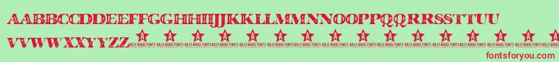 Major-Schriftart – Rote Schriften auf grünem Hintergrund