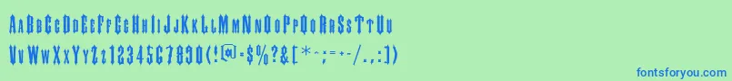 Slayer Font – Blue Fonts on Green Background