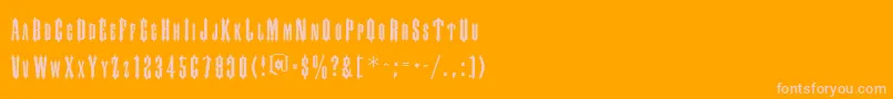 Fonte Slayer – fontes rosa em um fundo laranja