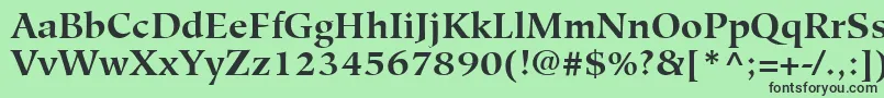 HiroshigeLtBold-fontti – mustat fontit vihreällä taustalla