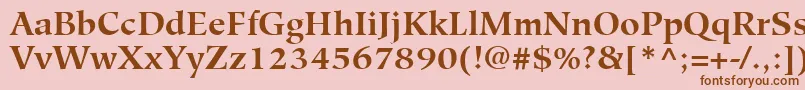 HiroshigeLtBold-fontti – ruskeat fontit vaaleanpunaisella taustalla