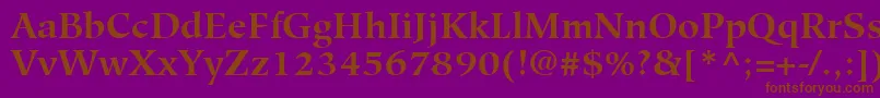 フォントHiroshigeLtBold – 紫色の背景に茶色のフォント