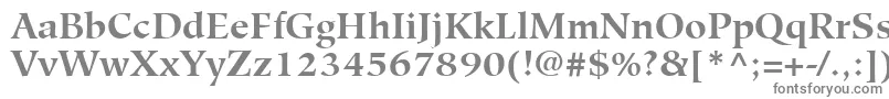 HiroshigeLtBold-fontti – harmaat kirjasimet valkoisella taustalla