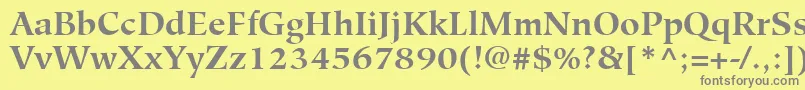 フォントHiroshigeLtBold – 黄色の背景に灰色の文字