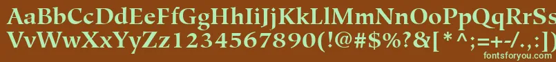 HiroshigeLtBold Font – Green Fonts on Brown Background