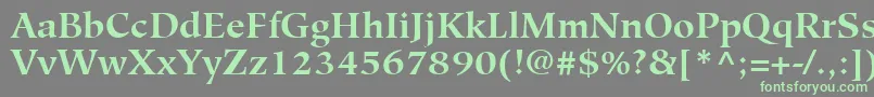 HiroshigeLtBold-fontti – vihreät fontit harmaalla taustalla