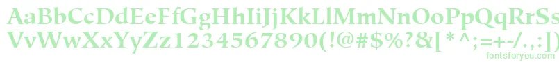 HiroshigeLtBold-fontti – vihreät fontit valkoisella taustalla
