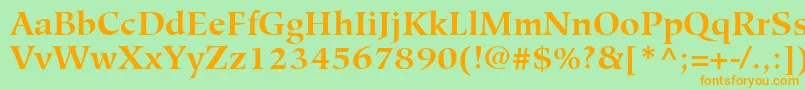 Шрифт HiroshigeLtBold – оранжевые шрифты на зелёном фоне