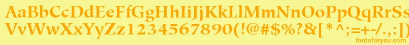 Шрифт HiroshigeLtBold – оранжевые шрифты на жёлтом фоне