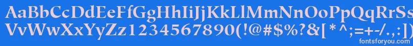 フォントHiroshigeLtBold – ピンクの文字、青い背景