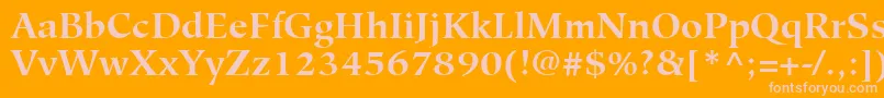HiroshigeLtBold Font – Pink Fonts on Orange Background
