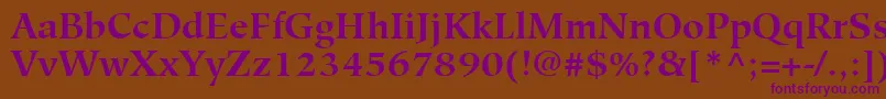 HiroshigeLtBold Font – Purple Fonts on Brown Background