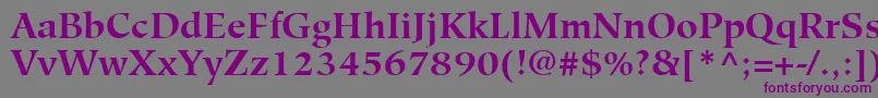 HiroshigeLtBold-fontti – violetit fontit harmaalla taustalla