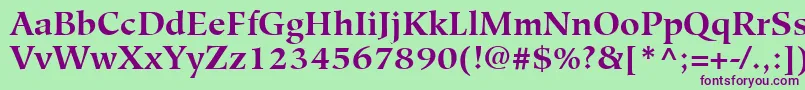 Шрифт HiroshigeLtBold – фиолетовые шрифты на зелёном фоне