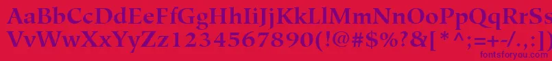 HiroshigeLtBold Font – Purple Fonts on Red Background