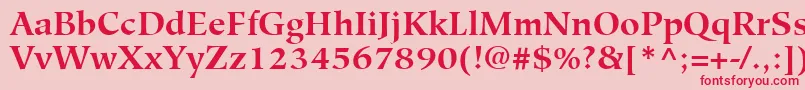 フォントHiroshigeLtBold – ピンクの背景に赤い文字