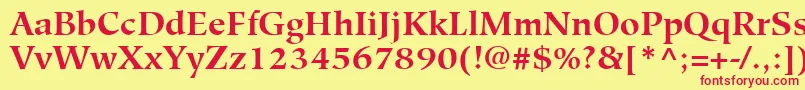 HiroshigeLtBold Font – Red Fonts on Yellow Background