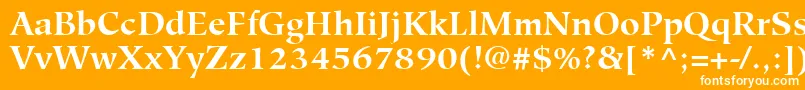HiroshigeLtBold-fontti – valkoiset fontit oranssilla taustalla