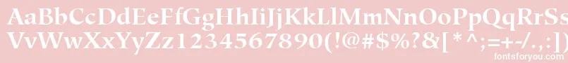 Fonte HiroshigeLtBold – fontes brancas em um fundo rosa