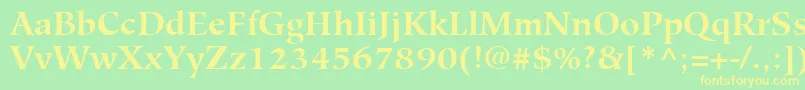 Шрифт HiroshigeLtBold – жёлтые шрифты на зелёном фоне