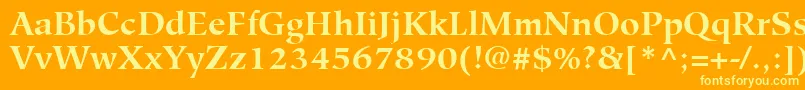 Шрифт HiroshigeLtBold – жёлтые шрифты на оранжевом фоне